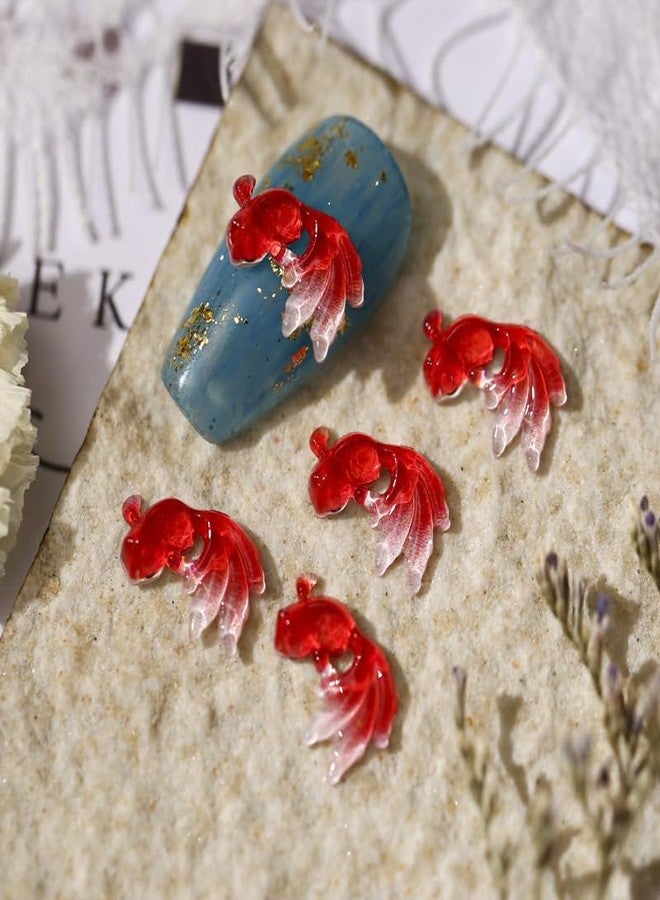 Comimark 100 PCS Resin Colorful Mini Kawaii Goldfish Flat Back Rhinestone Appliques DIY Wedding Scrapbook Manicure Gradual Mermaid Nail Pendant Koi Embellishments Crafts - Image 5